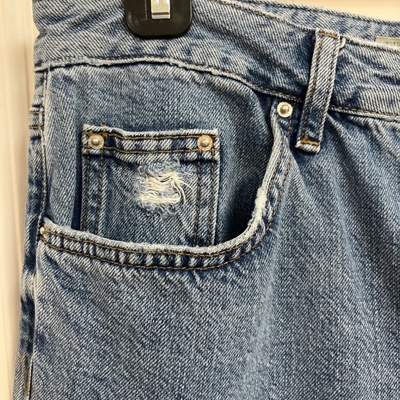 Topshop Moto Hayden Silver Foil Distressed Relaxed Fit Jeans W28 L30 - Picture 4 of 11